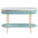 Ville 48 Sofa Console Table Faux Marble Top White Teal By Casagear Home BM300714