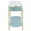 Ville 48 Sofa Console Table Faux Marble Top White Teal By Casagear Home BM300714