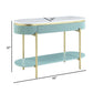 Ville 48 Sofa Console Table Faux Marble Top White Teal By Casagear Home BM300714