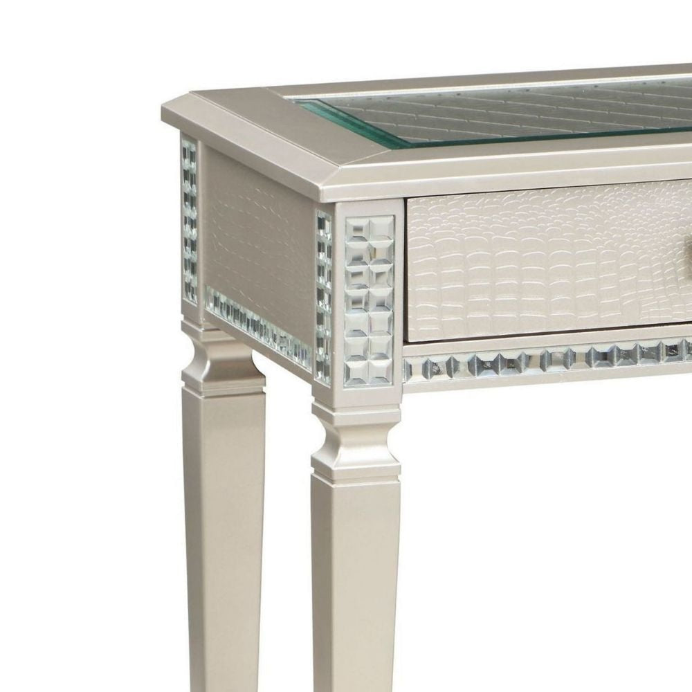 Trace 48 Sofa Console Table Glass Top Mirror Inserts By Casagear Home BM300723