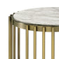 Kein 26 Round Side End Table Faux Marble Top Steel Frame By Casagear Home BM300730