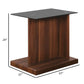 Liam 22 Square Pedestal Side End Table Brown Glass Top By Casagear Home BM300738