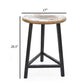24 Accent Stool Brown Wood Seat Black Metal Frame By Casagear Home BM300756