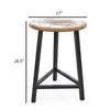 24 Accent Stool Brown Wood Seat Black Metal Frame By Casagear Home BM300756