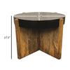 Oza 24 Side Table Distressed Top Crossed Base Brown By Casagear Home BM300768