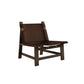 33" Accent Chair, Leather Upholstery, Rich Brown Wood By Casagear Home