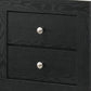 Yoh 23 2 Drawer Nightstand Marble Top Metal Knobs Black By Casagear Home BM300824
