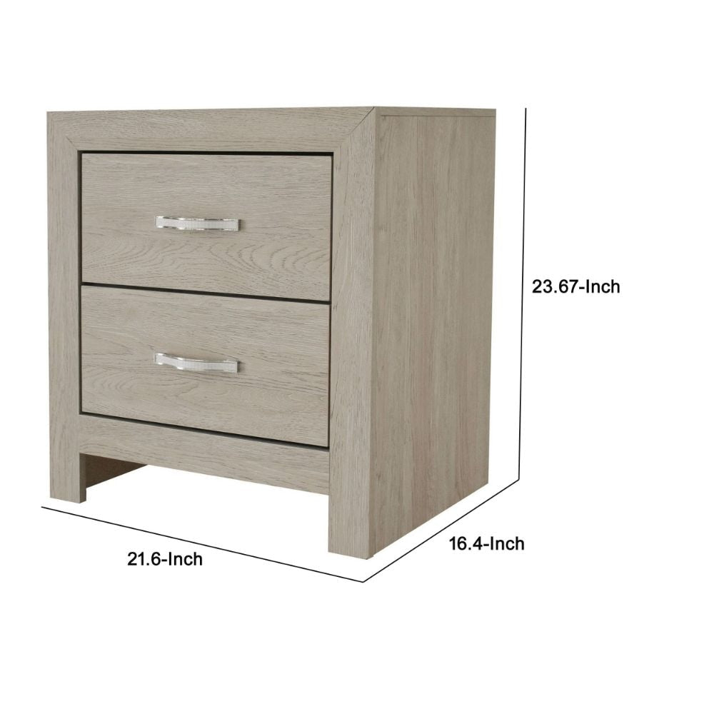 Ancy 24 2 Drawer Nightstand Faux Diamond Inlay Brown By Casagear Home BM300838