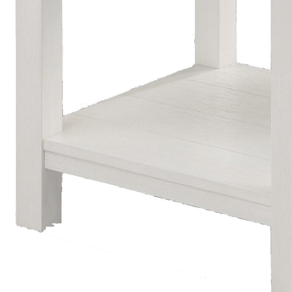 Mon 24 End Table Bottom Shelf Brown Top White Frame By Casagear Home BM300878
