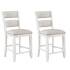 Kith 24" Counter Height Chairs, Set of 2, Padded Seat, White By Casagear Home