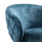 Anvi 30 Accent Chair Curved Back Diamond Patterning Blue By Casagear Home BM300896