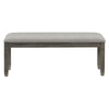 Rome 48 Bench Gray Fabric Padded Seat Antique Gray Wood By Casagear Home BM300989
