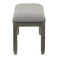 Rome 48 Bench Gray Fabric Padded Seat Antique Gray Wood By Casagear Home BM300989