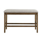 Carl 39 Counter Bench Gray Fabric Seat Light Oak Wood By Casagear Home BM301005
