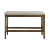 Carl 39 Counter Bench Gray Fabric Seat Light Oak Wood By Casagear Home BM301005