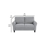 Engi 58 Loveseat Gray Polyester Attached Back Cushion By Casagear Home BM301036
