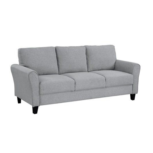 Engi 81" Accent Sofa, Gray Polyester, Attached Back Cushion By Casagear Home