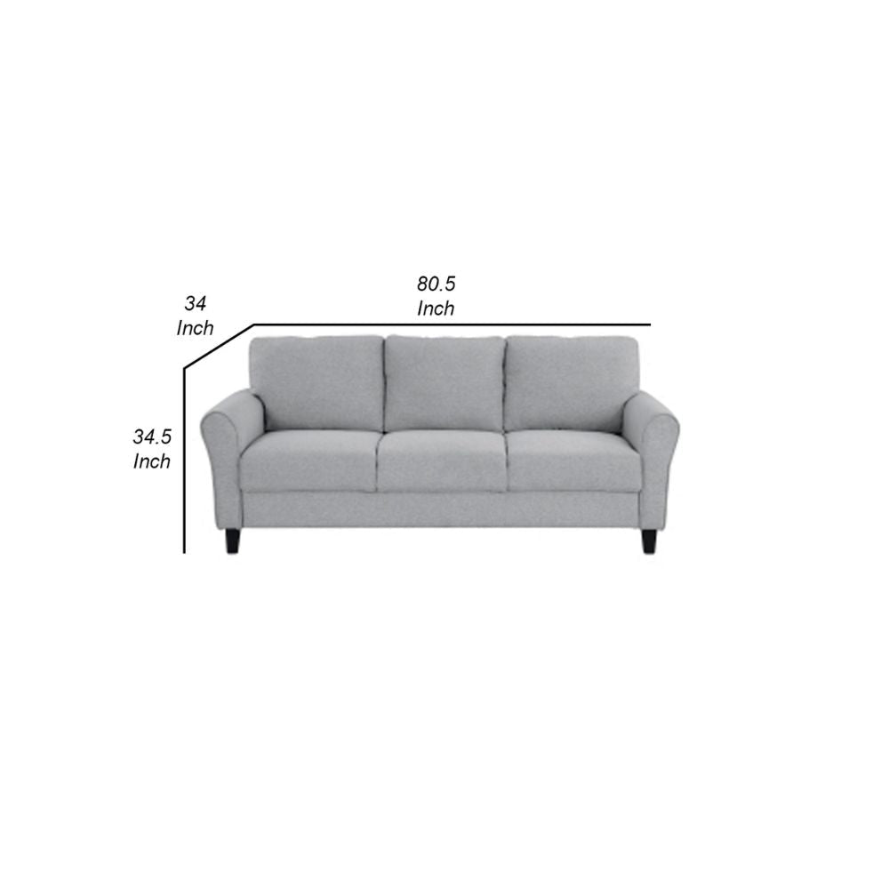 Engi 81 Accent Sofa Gray Polyester Attached Back Cushion By Casagear Home BM301037