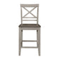 Brian 23 Counter Chair Crossbuck Backrest Gray Brown By Casagear Home BM301056
