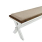 60 Bench Polyester Upholstery Antique White Finish By Casagear Home BM301068