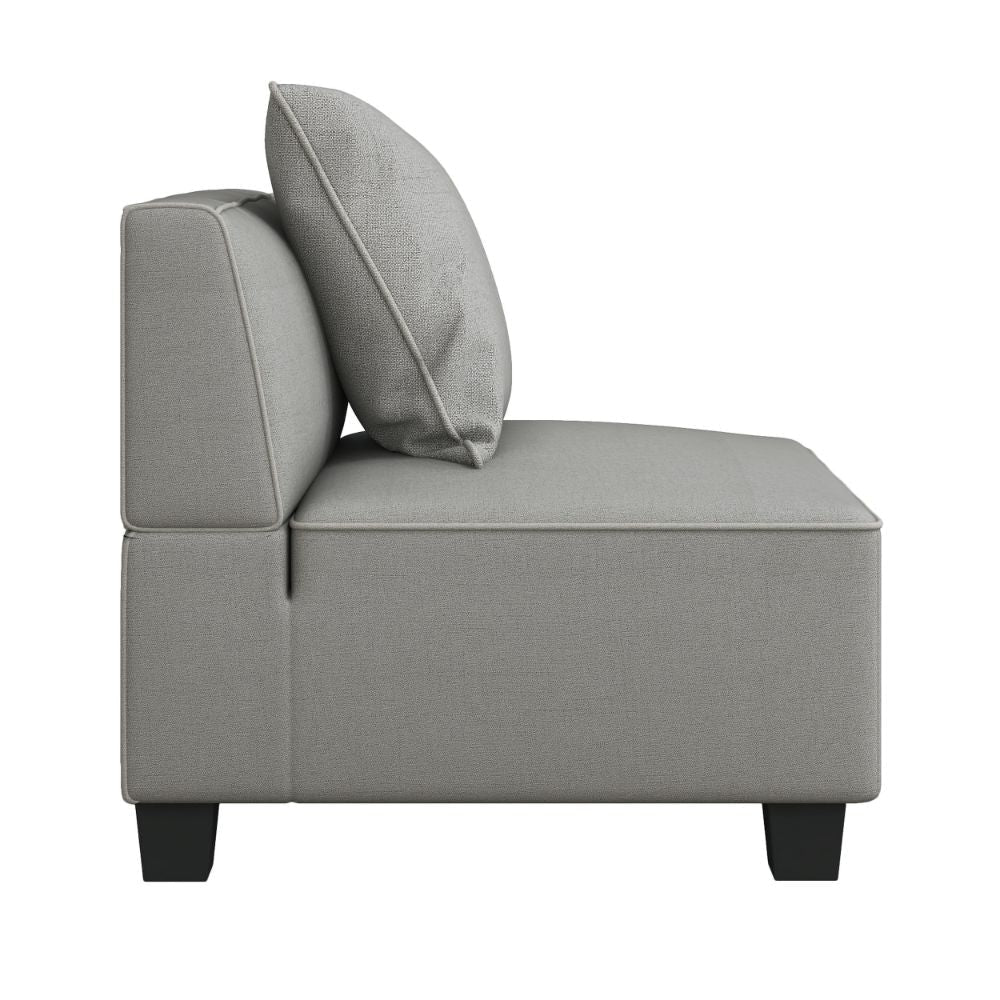 Jake 34 Armless Chair Gray Polyester Tapered Wooden Feet By Casagear Home BM301140