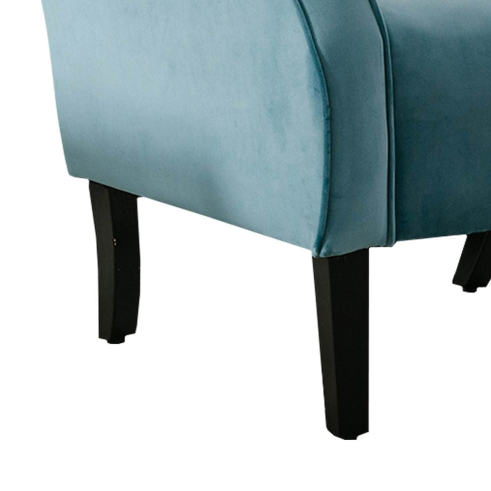 Cilic 32 Accent Chair Tufted Backrest Blue Fabric By Casagear Home BM301175