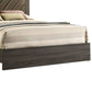 Cato King Size Bed Upholstered Brown Headboard Gray By Casagear Home BM301355