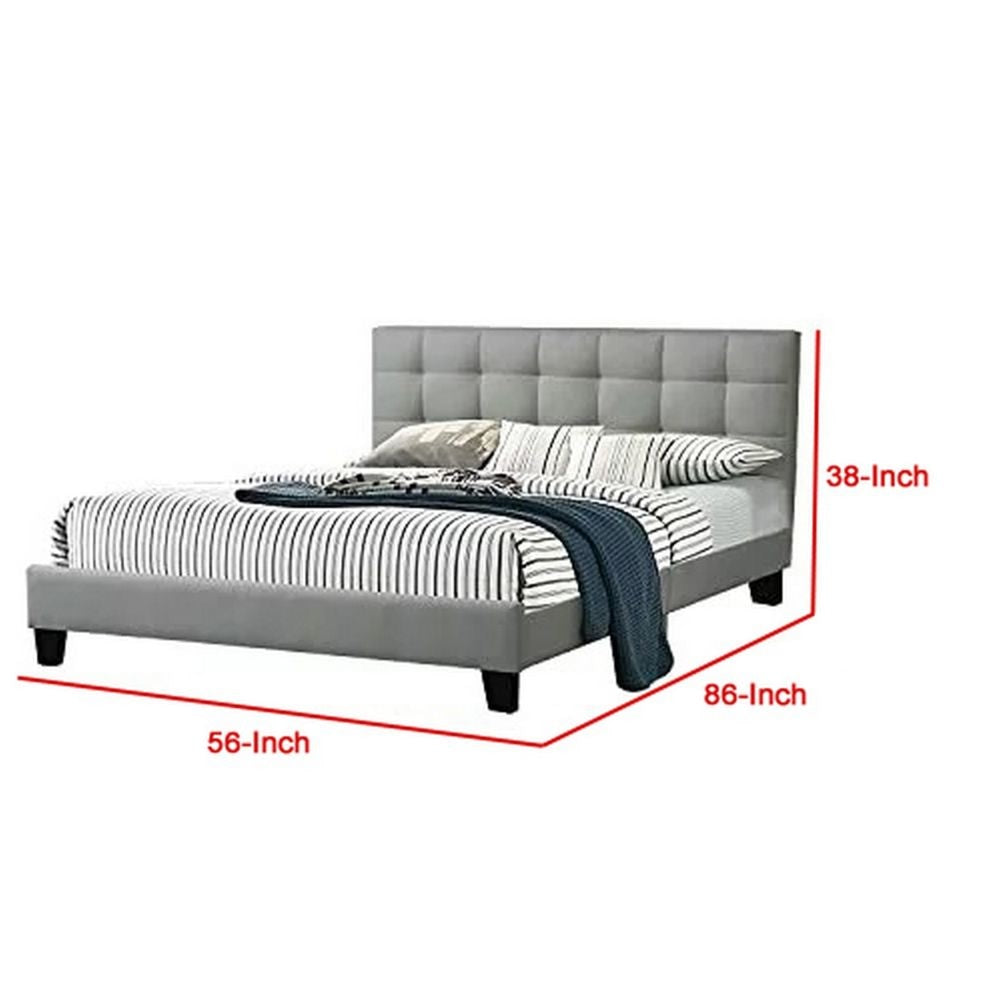 Dex Full Size Bed Plush Tufted Upholstery Light Gray By Casagear Home BM301431