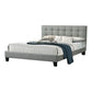 Eve King Size Bed, Channel Tufting, Light Gray Upholstery By Casagear Home