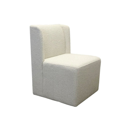 24" Swivel Dining Chairs, Set of 2, Wingback, White Boucle By Casagear Home
