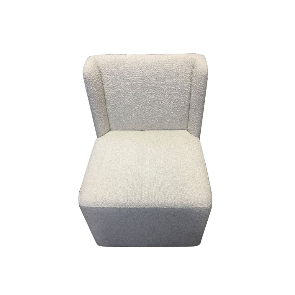24 Swivel Dining Chairs Set of 2 Wingback White Boucle By Casagear Home BM301515