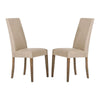 18" Dining Chair, Set of 2, Beige Vegan Faux Leather By Casagear Home