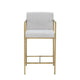 40 Counter Height Padded Stool White Fabric Brass Frame By Casagear Home BM301735
