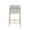 40 Counter Height Padded Stool White Fabric Brass Frame By Casagear Home BM301735