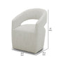 26 Accent Armchair Textured Cream Fabric Cutout Backrest By Casagear Home BM301747