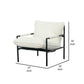 27 Accent Chair Black Metal Frame Cushioned Seat White By Casagear Home BM301751