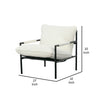27 Accent Chair Black Metal Frame Cushioned Seat White By Casagear Home BM301751