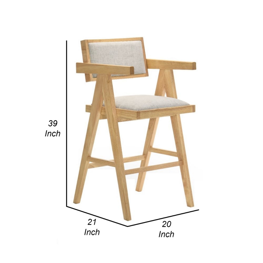 Cid Uno 26 Counter Stool Set of 2 Beige Fabric Set of 2 By Casagear Home BM301764