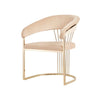 24" Dining Chair, Beige Velvet Seat, Gold Cantilever Windsor By Casagear Home