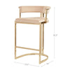 27 Cantilever Counter Stool Velvet Seat Curved Back Gold By Casagear Home BM301780