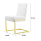 Set of 2 Dining Chairs White Faux Leather Gold Cantilever By Casagear Home BM301783