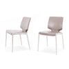 Cid Fiji Stackable Dining Chair Set of 2 Gray Faux Leather By Casagear Home