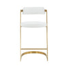 26 Counter Stool Gold Cantilever Base White Vegan Leather By Casagear Home BM301817