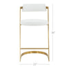 26 Counter Stool Gold Cantilever Base White Vegan Leather By Casagear Home BM301817