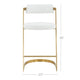 26 Counter Stool Gold Cantilever Base White Vegan Leather By Casagear Home BM301817