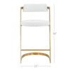 26 Counter Stool Gold Cantilever Base White Vegan Leather By Casagear Home BM301817