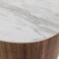 Cid Anay 27 Nightstand Oval Faux White Marble Walnut By Casagear Home BM301838
