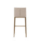 Cid Kenn 31 Bar Stool Set of 2 Beige Fabric Brass By Casagear Home BM301861