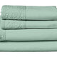 Edra 4 Piece Microfiber Queen Sheet Set with Lace Sea Green By Casagear Home BM301875