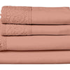 Edra 4 Piece Microfiber Full Sheet Set with Lace Dusty Pink By Casagear Home BM301879